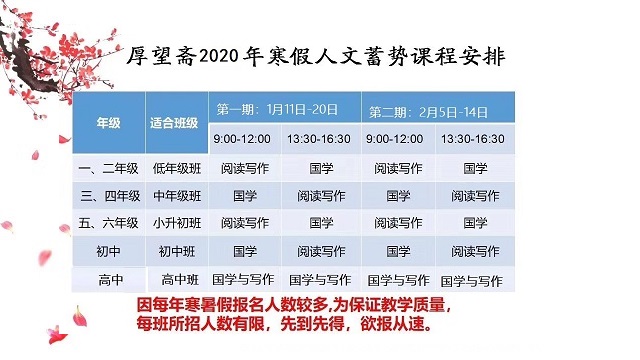2020年寒假班火熱搶座中……
